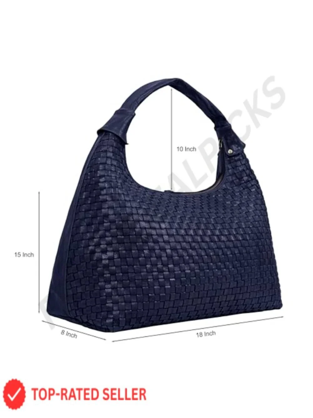 Braided Leather Tote Bag with Zipper Pockets for Women